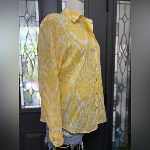 Chico's Medallion Glow Golden Haze Woven Lightweight Top Size M - Picture 3 of 10